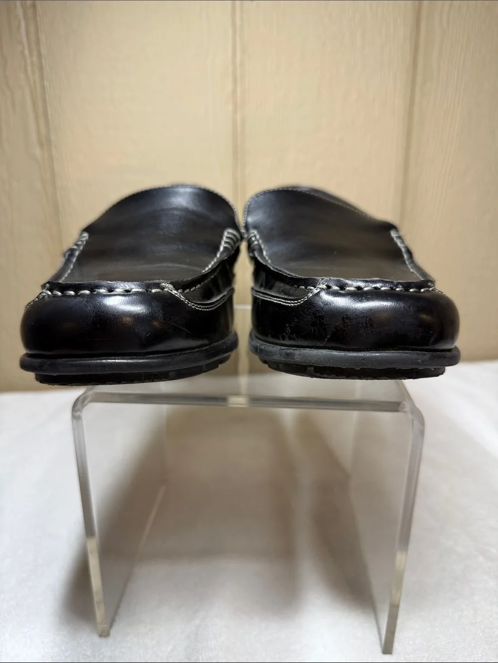 Nunn Bush Cale Black Leather Slip On Loafers Driving Moc Toe Men Preppy Comfy 8